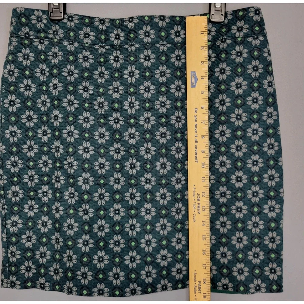LOFT‎ Outlet Pencil Skirt Womens 14P Petite Textured Floral Zipper Casual Career